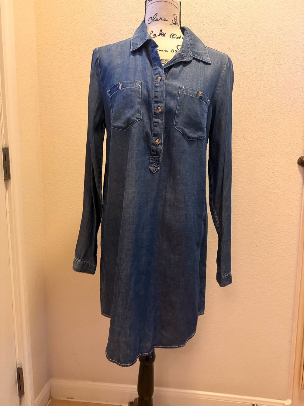 Lucky Brand Blue Denim Tunic Dress - Long Sleeve